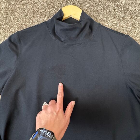 Title Nine Dress Size Large Black Long Sleeve Turtle Neck Jersey Knit Minimalist - Picture 8 of 12